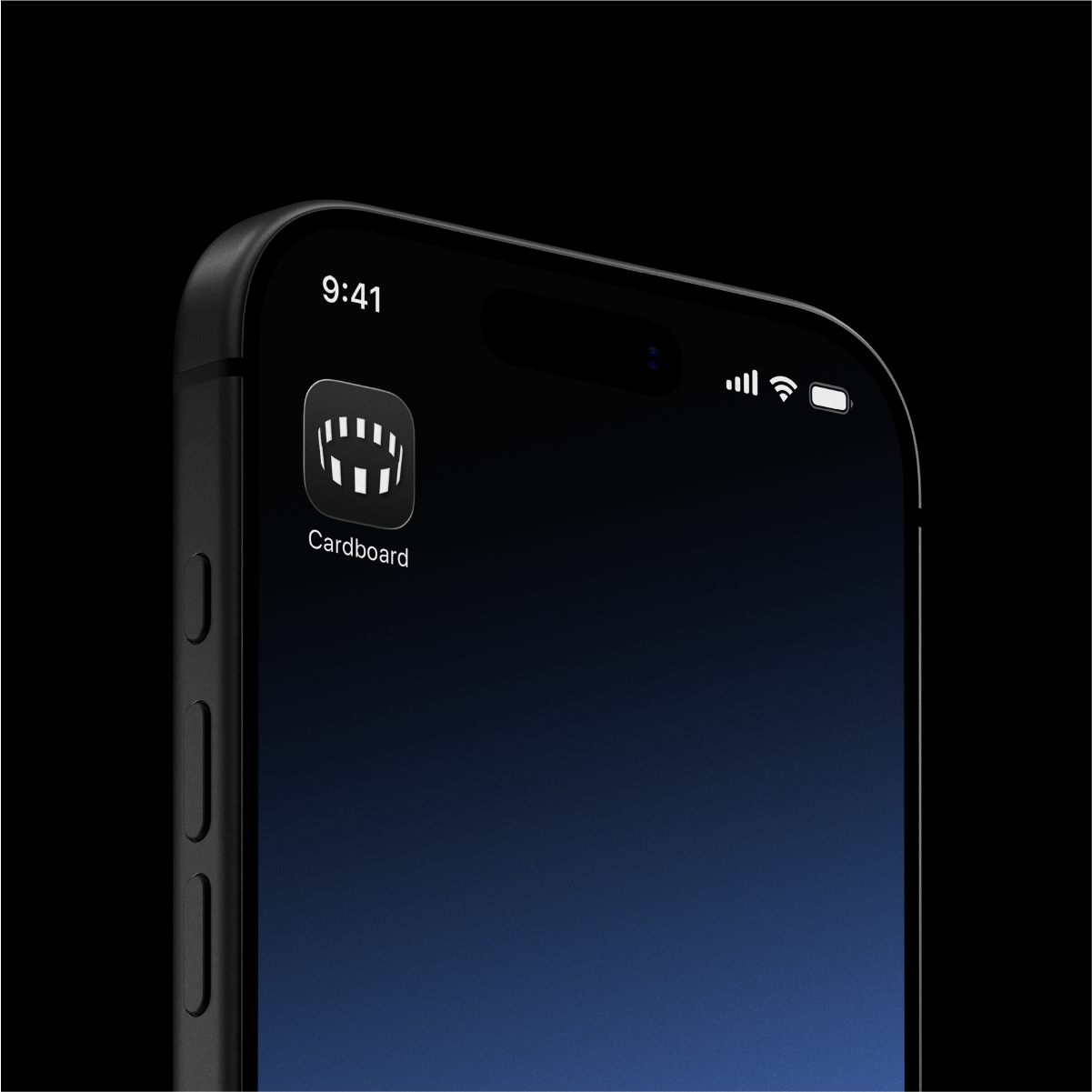 Cardboard — app icon mockup on phone