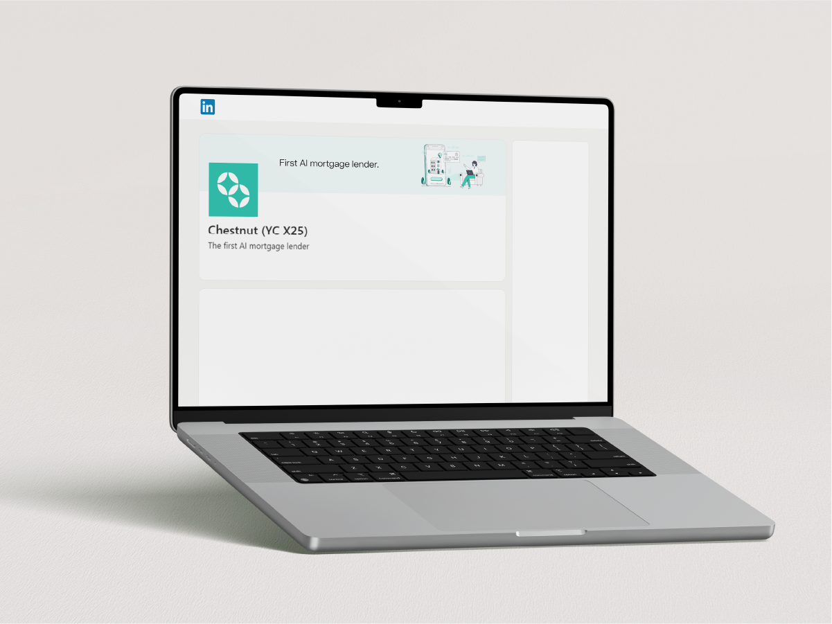 Chestnut — LinkedIn post mockup on laptop