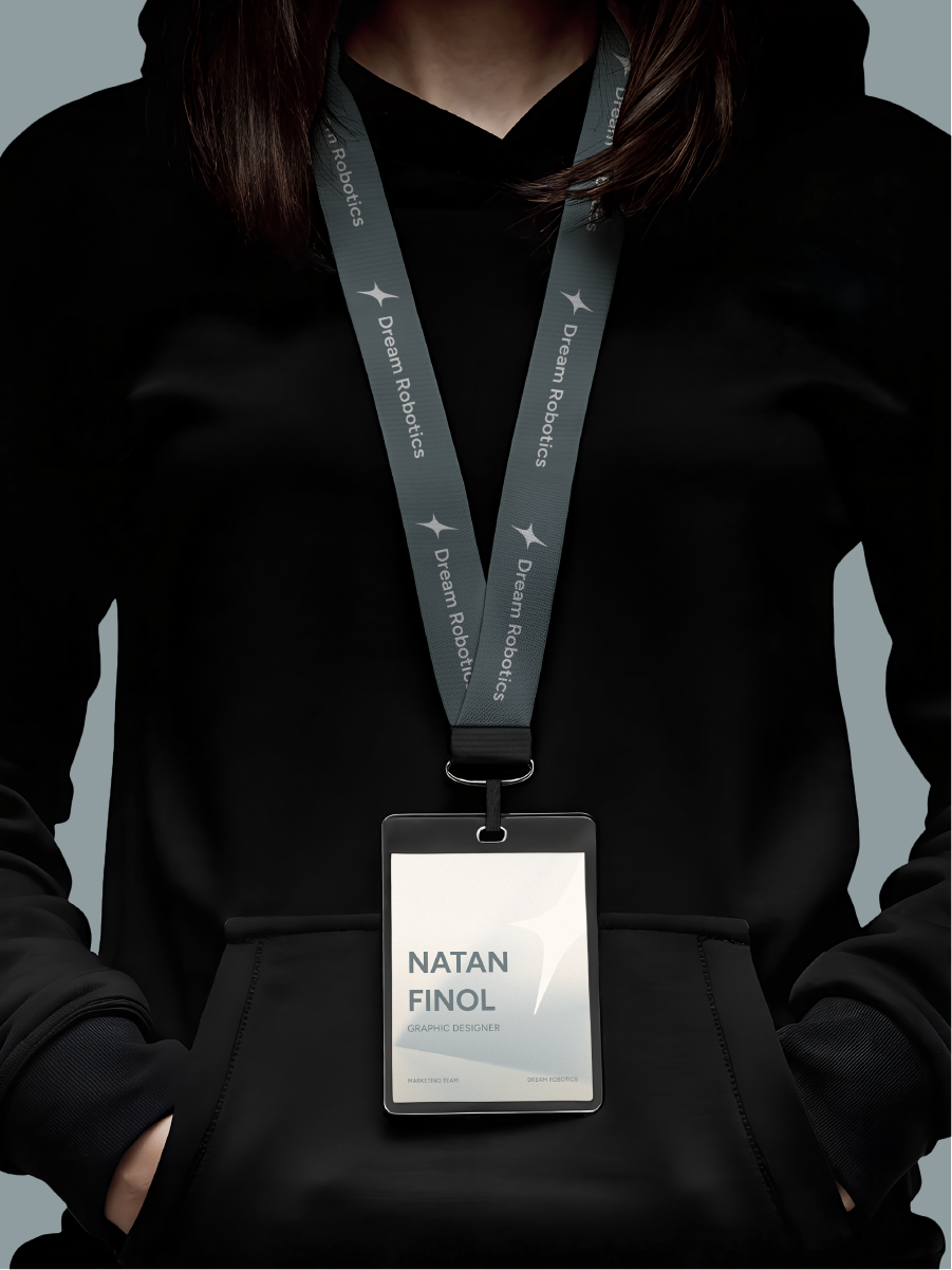 Dream Robotics — hoodie and badge mockup