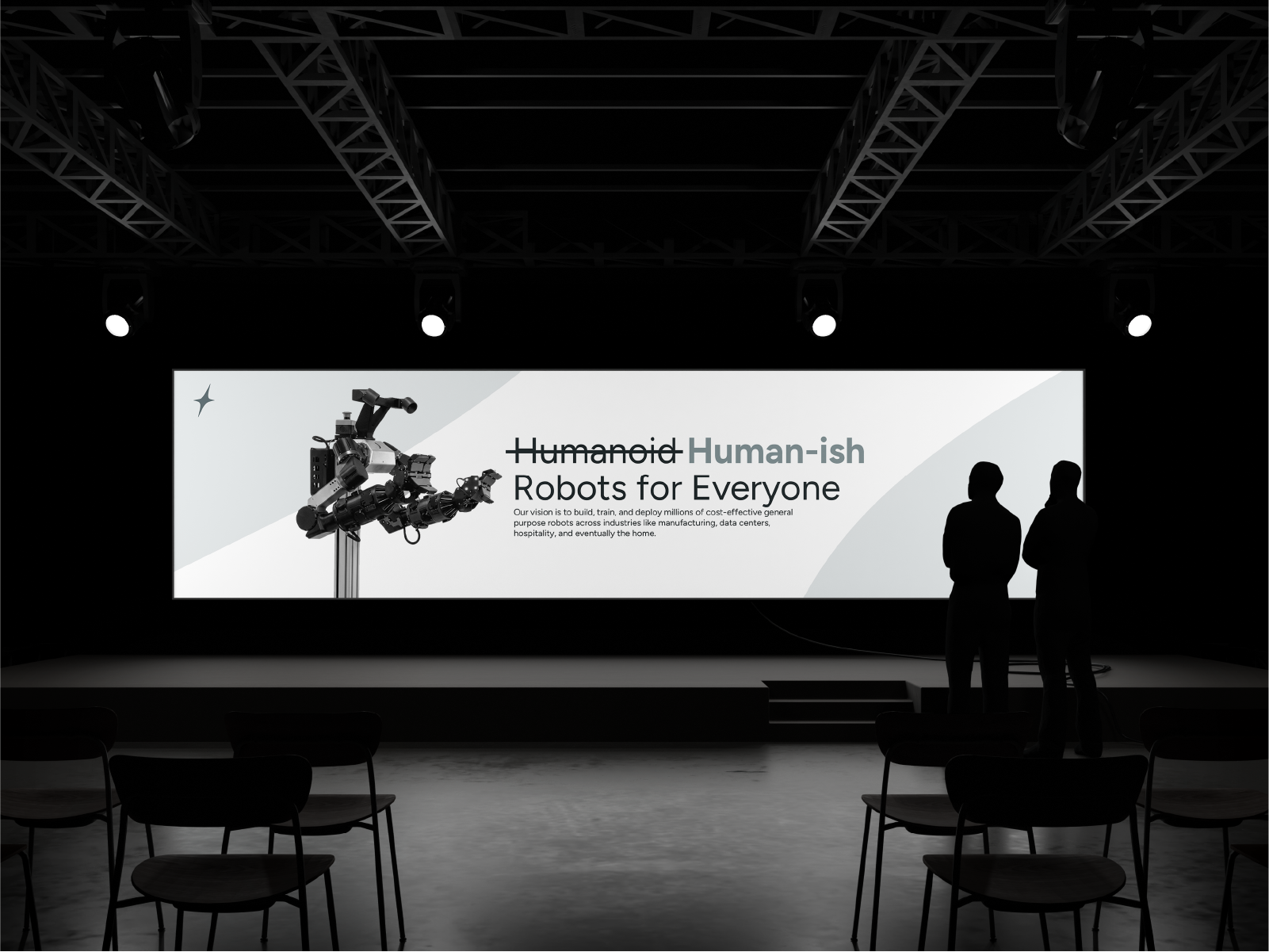 Dream Robotics — stage presentation mockup