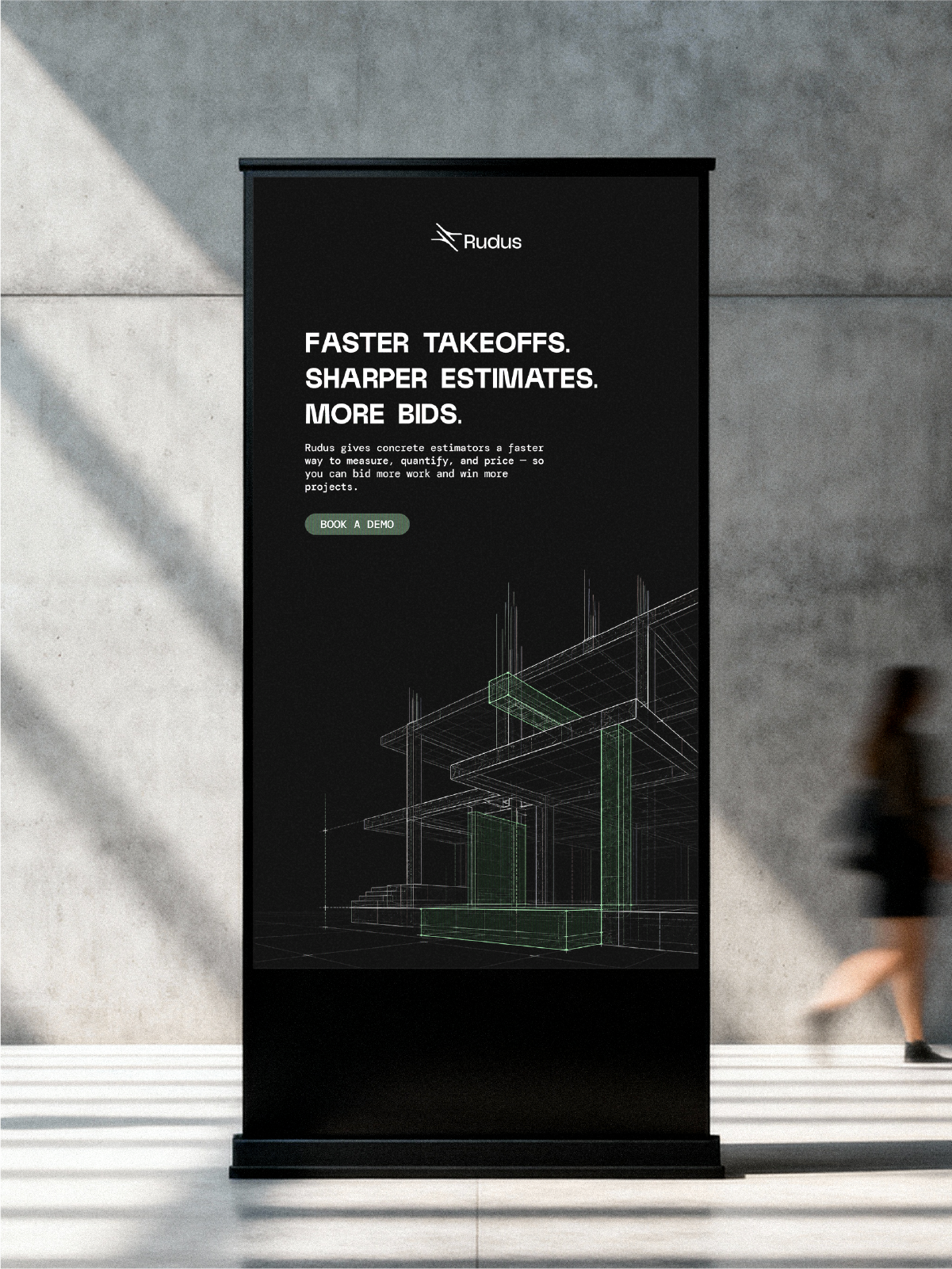 Rudus — outdoor signage mockup